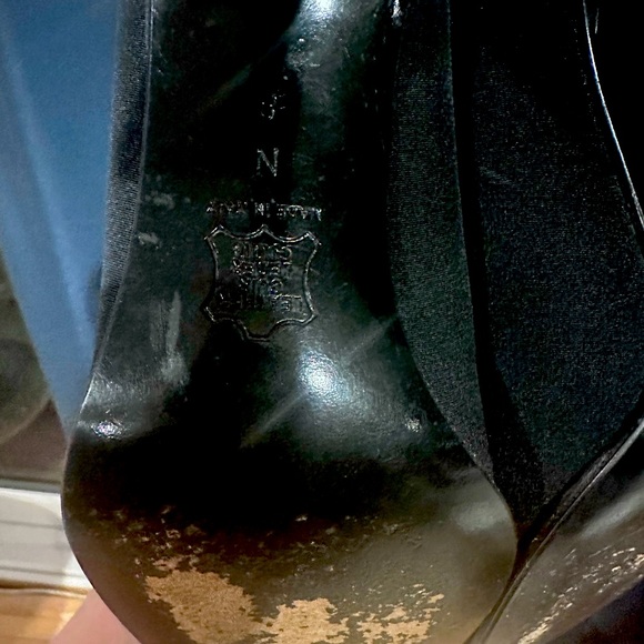 Yes St Laurent YSL Black Leather & Silk Faille Pumps - Sz 8N - Picture 8 of 11